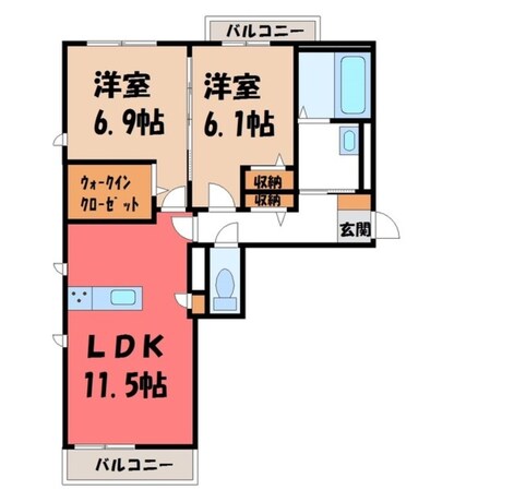 結城駅 徒歩14分 3階の物件間取画像